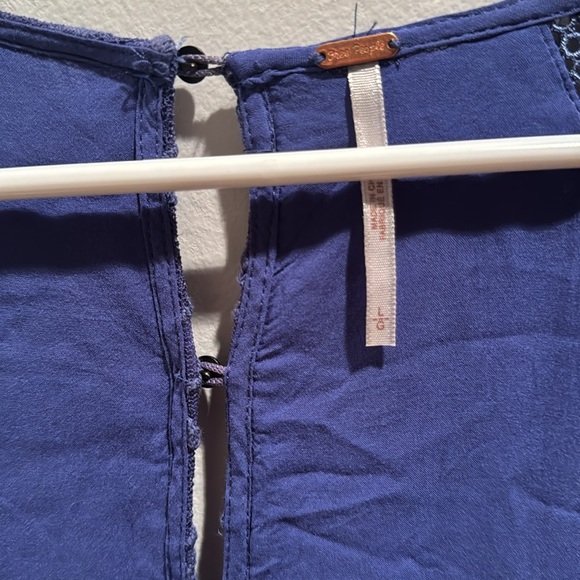 Free People Blue Lace Mini Dress Large - Picture 2 of 8